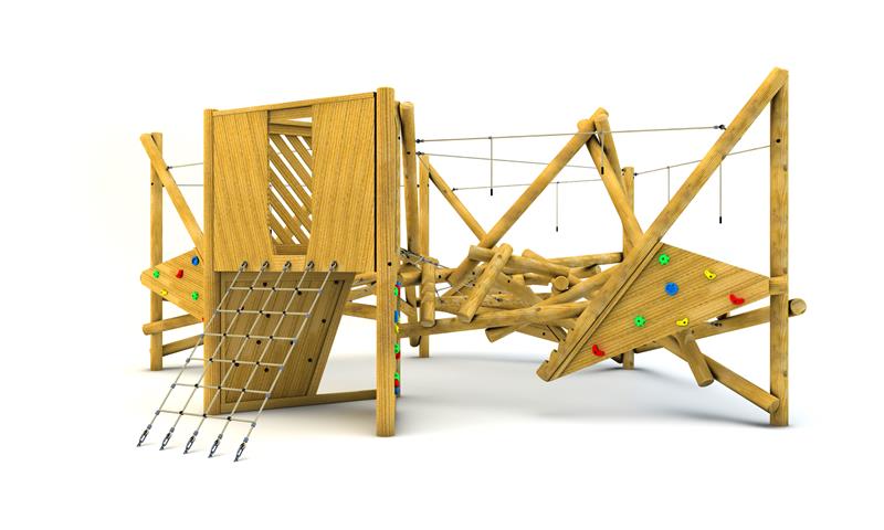 Technical render of a Crinkle Crags Climber with Platform and Climbing Net